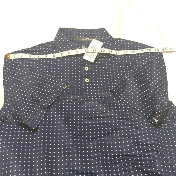 RLX Ralph Lauren men's French Navy round Hill dot golf T-shirt. - Picture 4 of 10